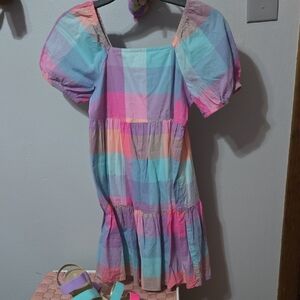 Colorful Plaid Kids Dress